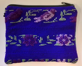 Guatemalan Embroidered Pouch ~ Medium - Purple Birds