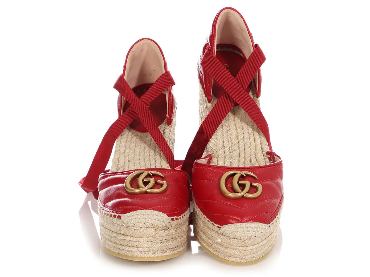 Gucci Hibiscus Charlotte Platform Espadrilles
