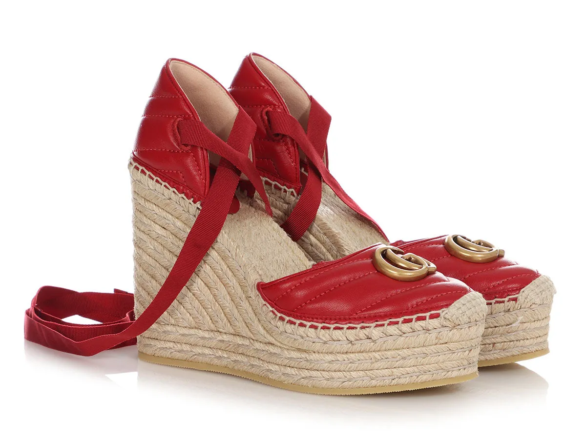 Gucci Hibiscus Charlotte Platform Espadrilles