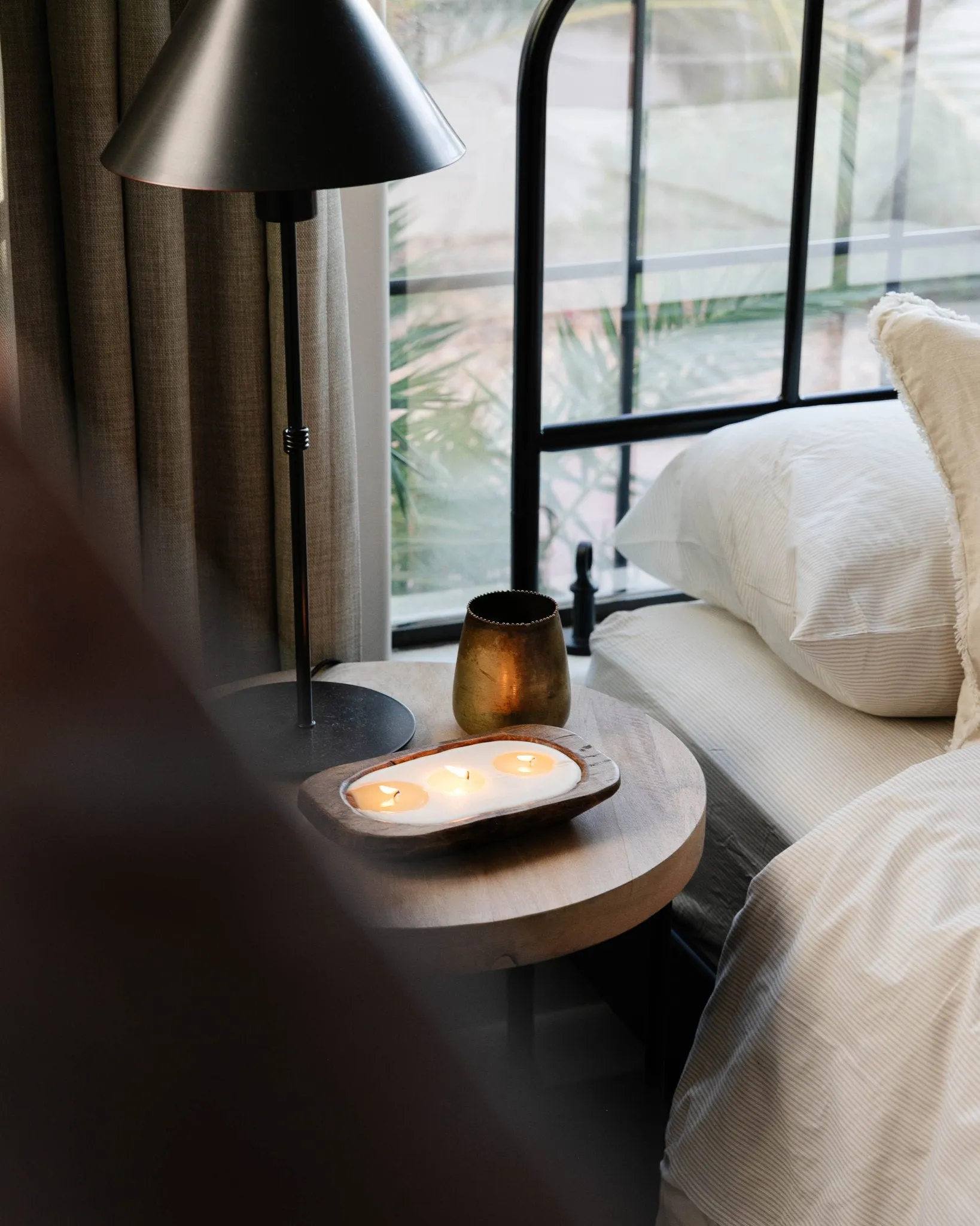 Hand Carved Wooden Candle