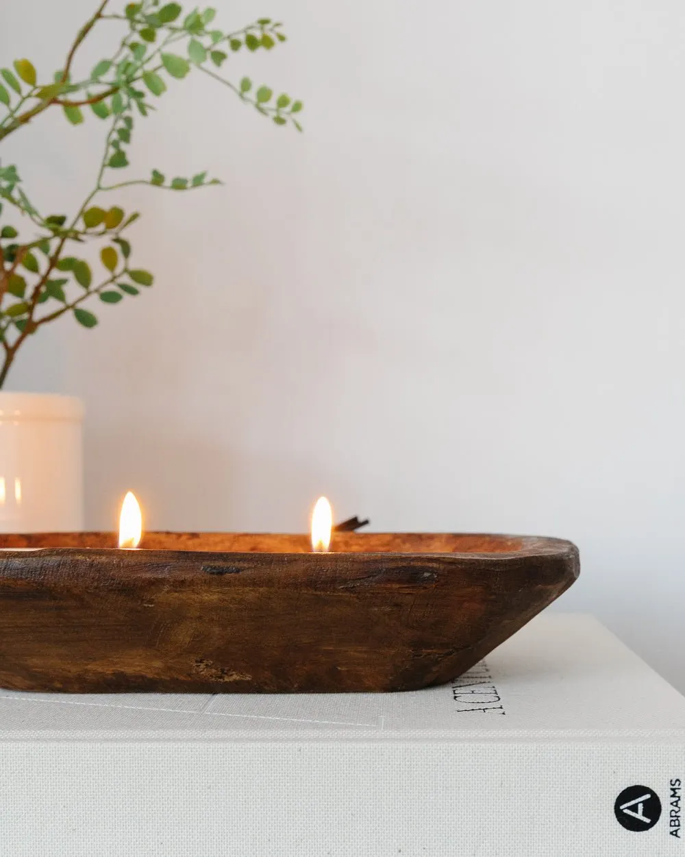 Hand Carved Wooden Candle