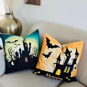 Haunted house, Happy halloween Fall pillow cover, Halloween witch pillow perfect for Front porch pillow, 18x18" pillow Haunted house, Happy halloween Fall pillow cover, Halloween witch pillow perfect for Front porch pillow, 18x18" pillow