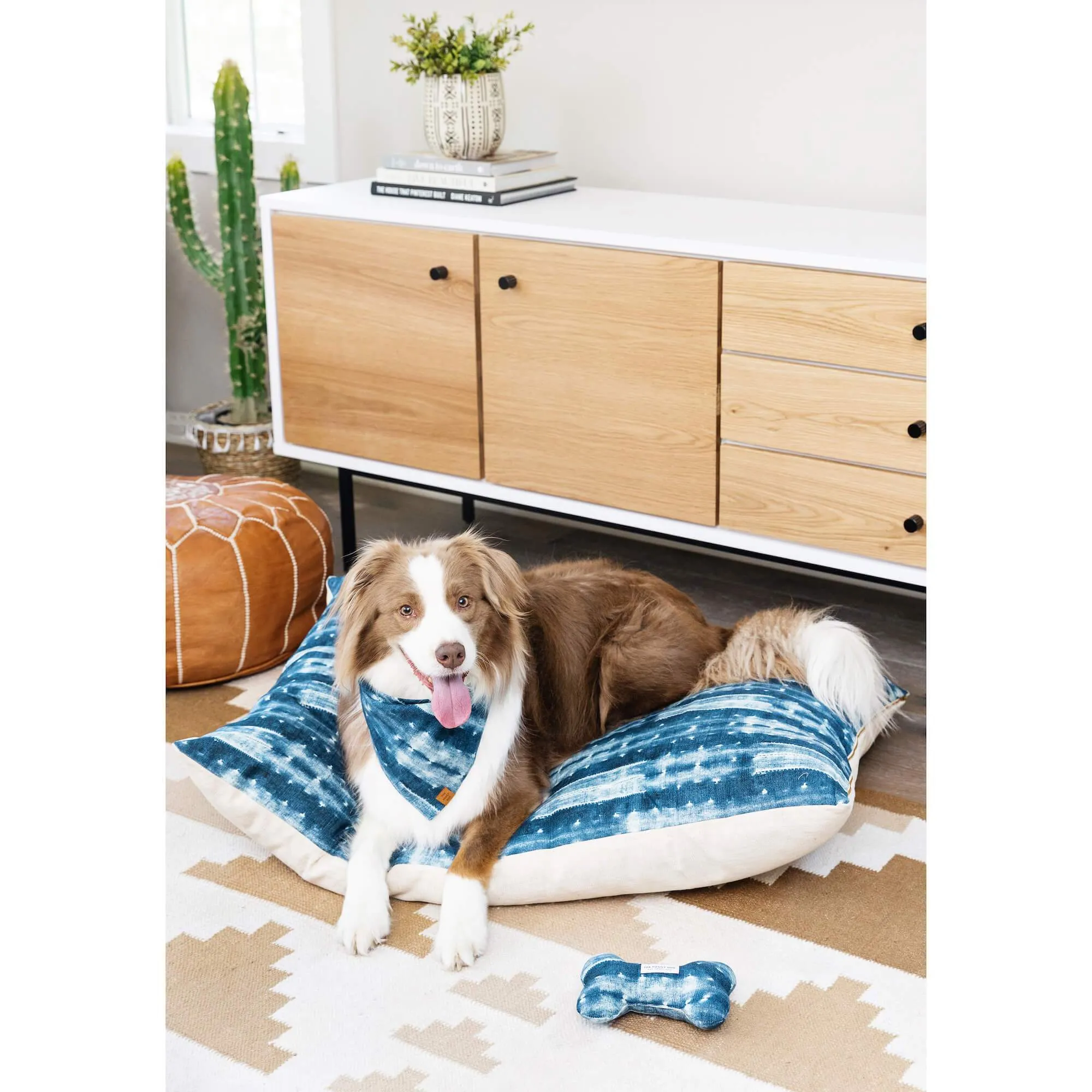 Indigo Mud Cloth Dog Bed