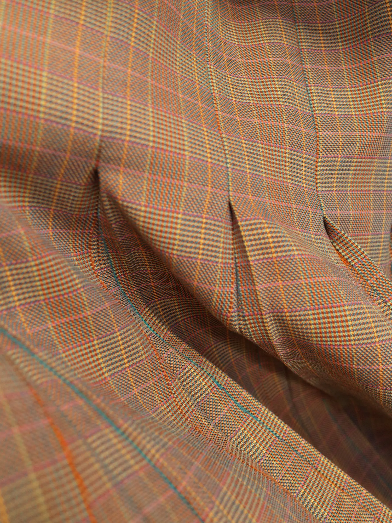 Junya Watanabe Comme des Garcons 1997 orange wool check strapless dress - sz S