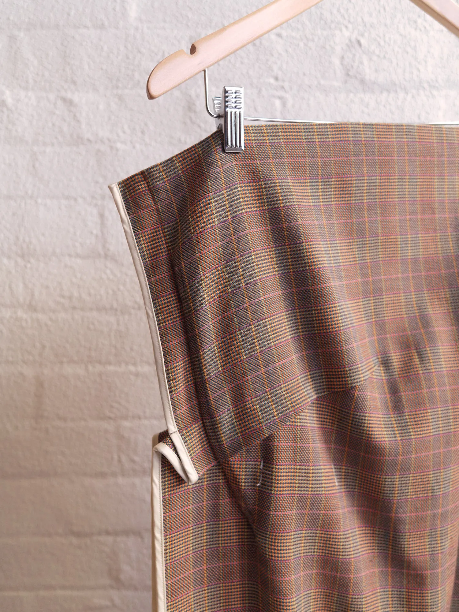 Junya Watanabe Comme des Garcons 1997 orange wool check strapless dress - sz S