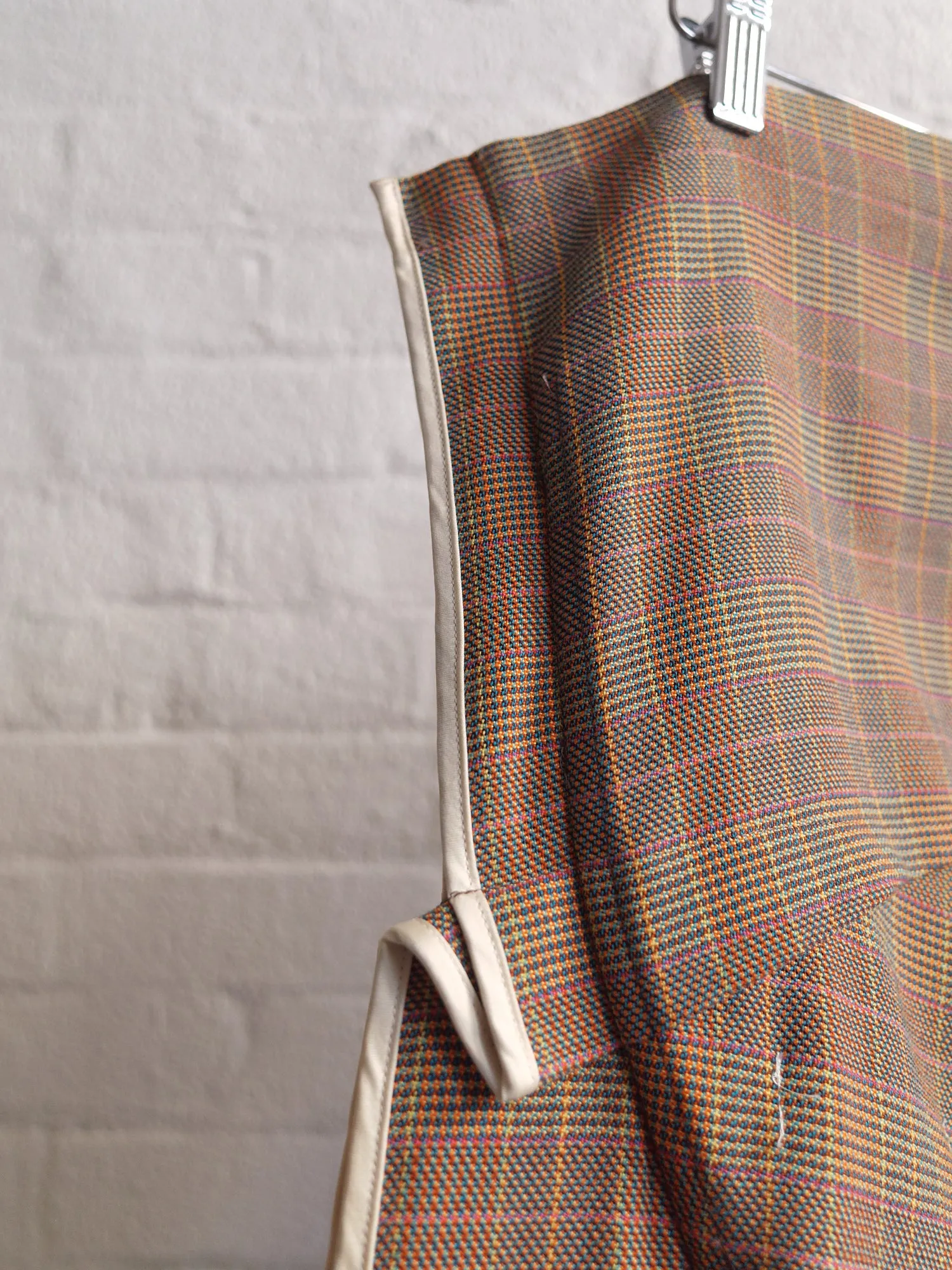 Junya Watanabe Comme des Garcons 1997 orange wool check strapless dress - sz S