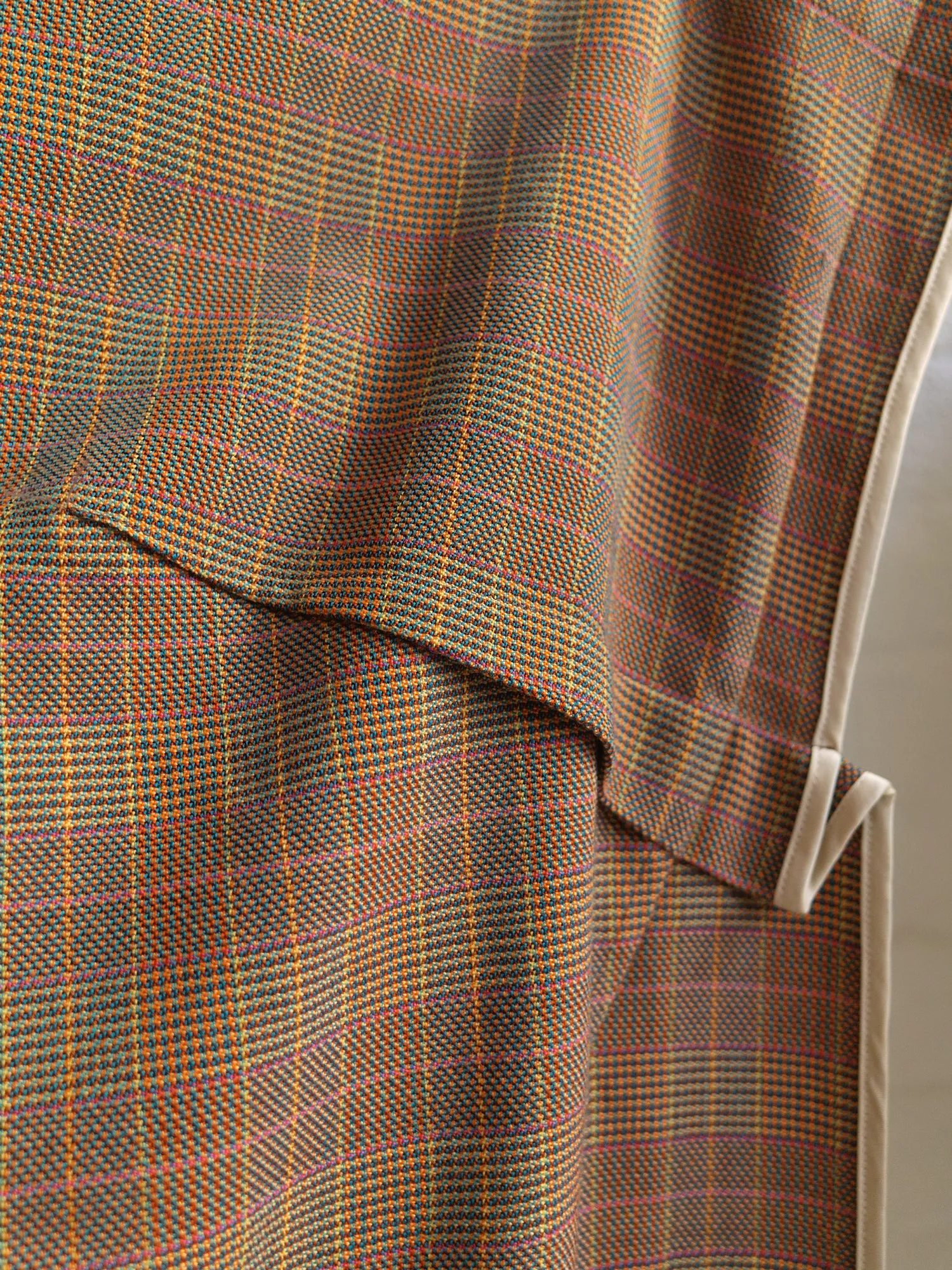 Junya Watanabe Comme des Garcons 1997 orange wool check strapless dress - sz S