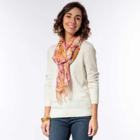 Katarina Pink Featherweight Tassel Scarf Katarina Pink Featherweight Tassel Scarf