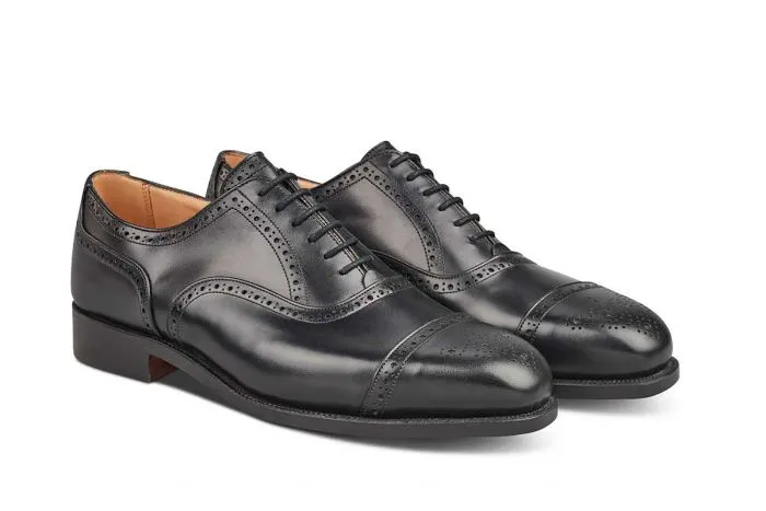 Kensington Toecap Oxford City Shoe - Black