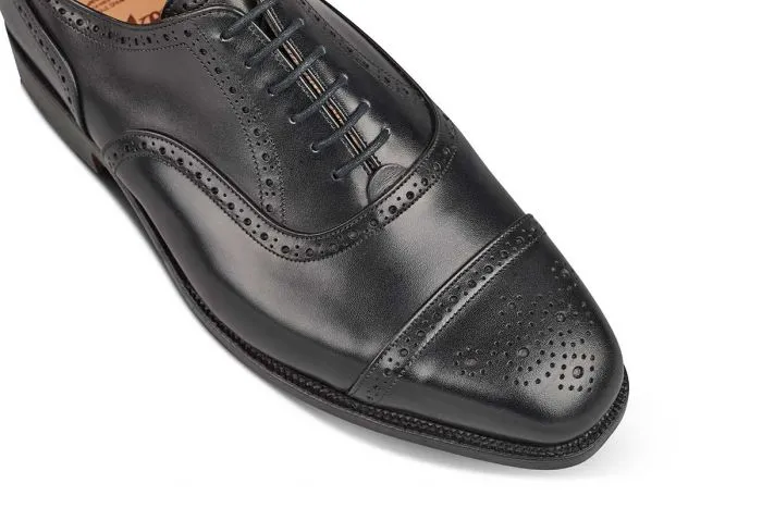 Kensington Toecap Oxford City Shoe - Black