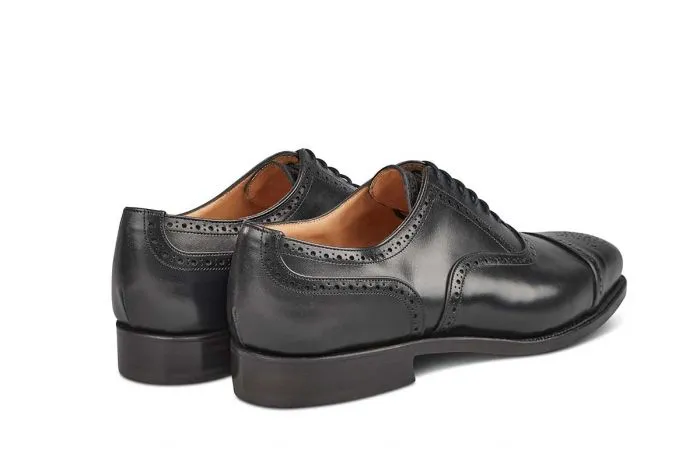 Kensington Toecap Oxford City Shoe - Black