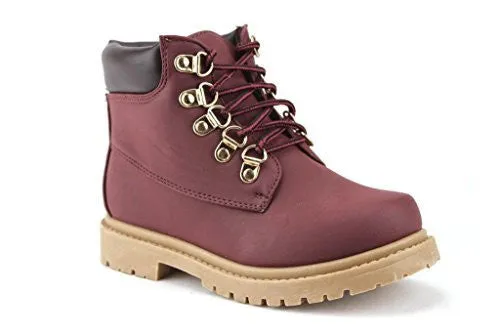 Kids Cay-06 Padded Ankle High Lace Up Fashion Boots