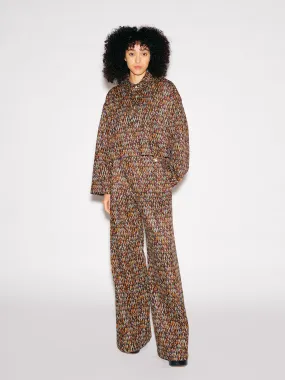 LONG SLEEVE CROPPED OVERSIZED POLO - CHEVRON LONG SLEEVE CROPPED OVERSIZED POLO - CHEVRON