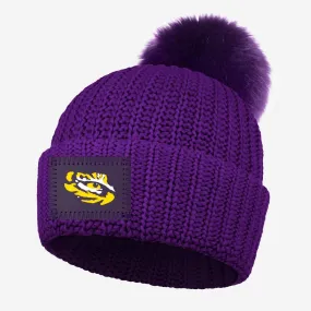 LSU Tigers Purple Pom Beanie LSU Tigers Purple Pom Beanie