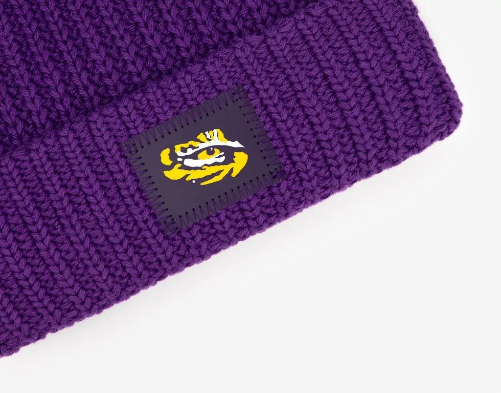 LSU Tigers Purple Pom Beanie