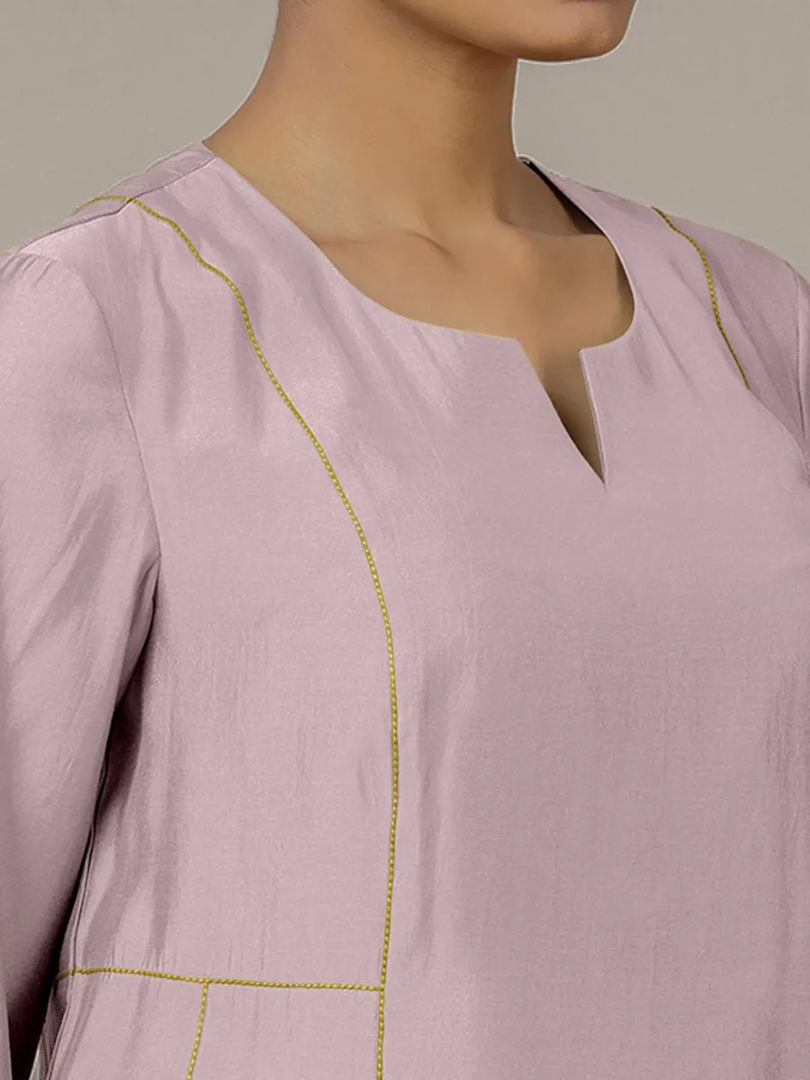 Mahi x Rozaana | A Line Kurta in Lilac with Thread Work | Coords or Only Kurta