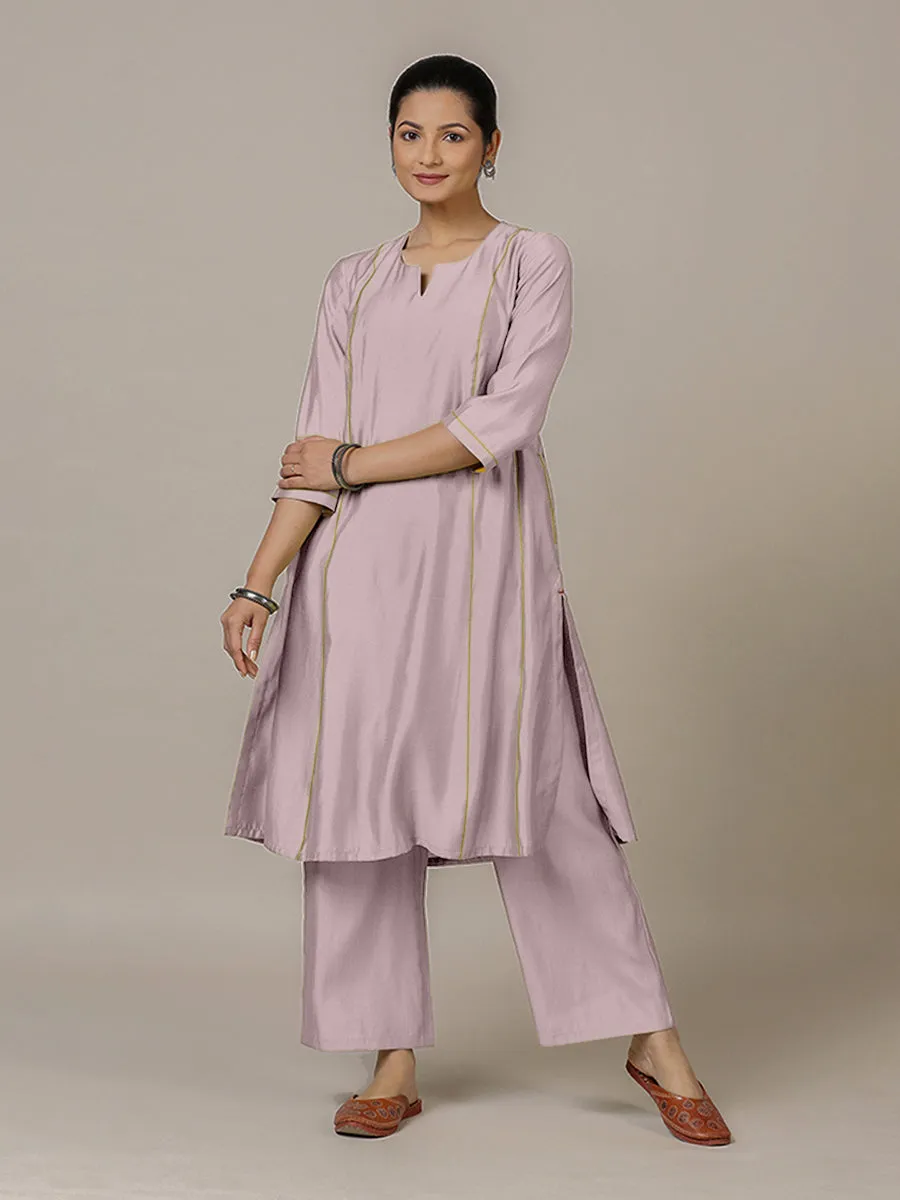 Mahi x Rozaana | A Line Kurta in Lilac with Thread Work | Coords or Only Kurta