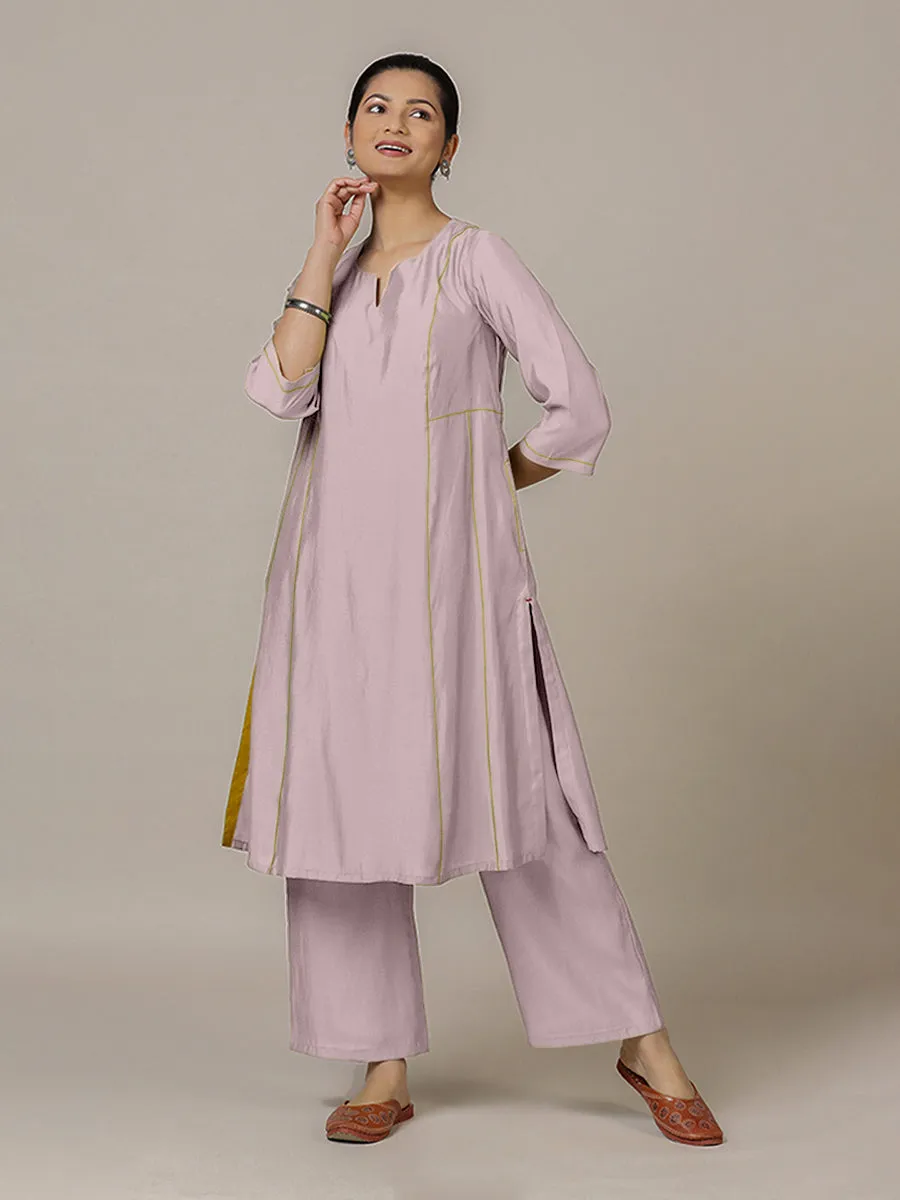 Mahi x Rozaana | A Line Kurta in Lilac with Thread Work | Coords or Only Kurta