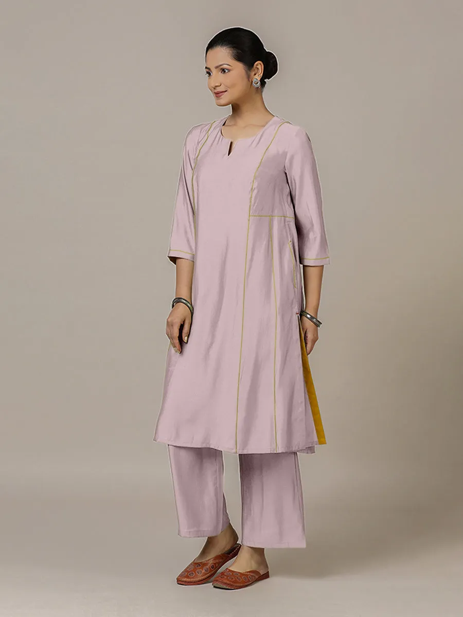 Mahi x Rozaana | A Line Kurta in Lilac with Thread Work | Coords or Only Kurta
