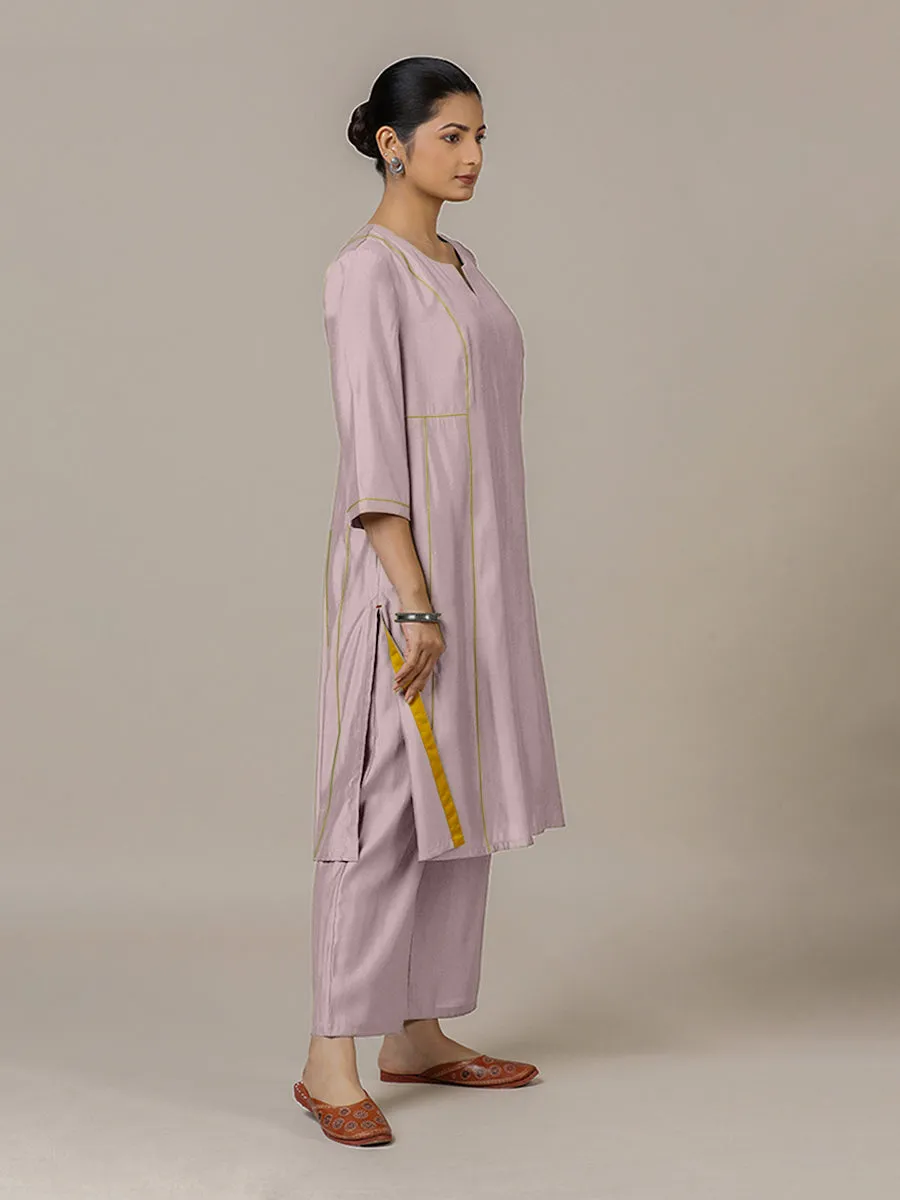 Mahi x Rozaana | A Line Kurta in Lilac with Thread Work | Coords or Only Kurta