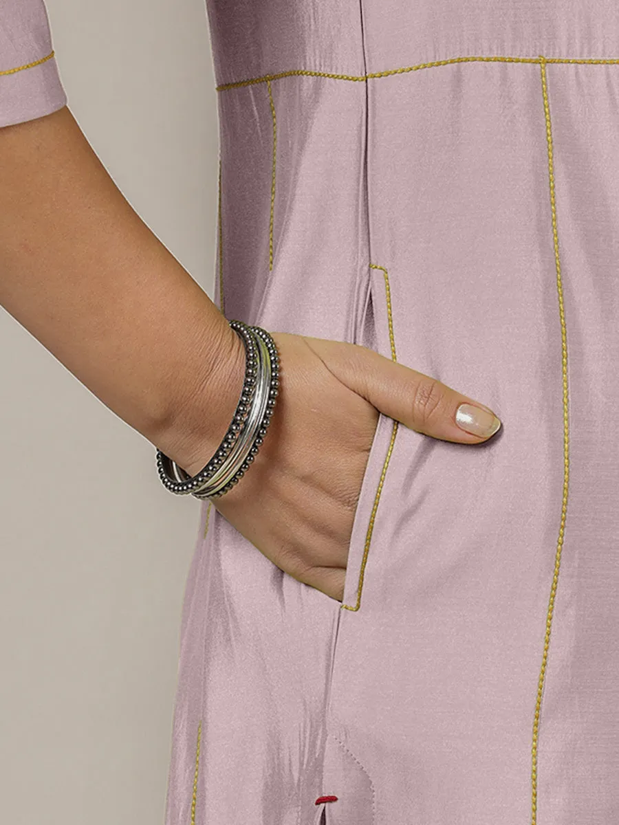 Mahi x Rozaana | A Line Kurta in Lilac with Thread Work | Coords or Only Kurta