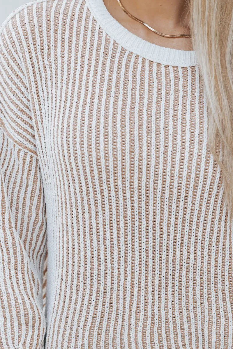 Maria Textured Pullover Sweater - Khaki