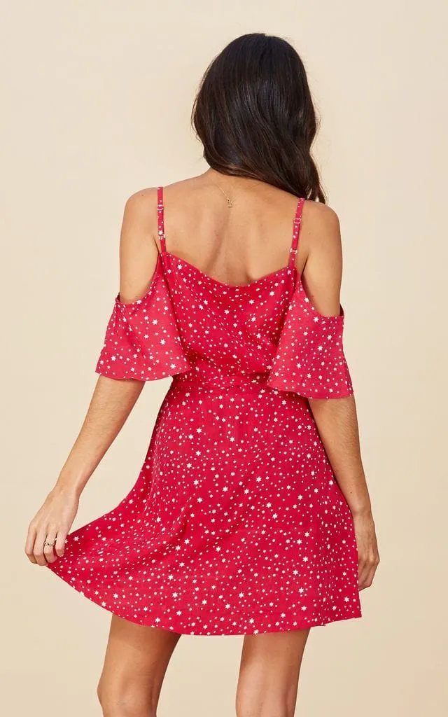 Marlin Dress In Red Star