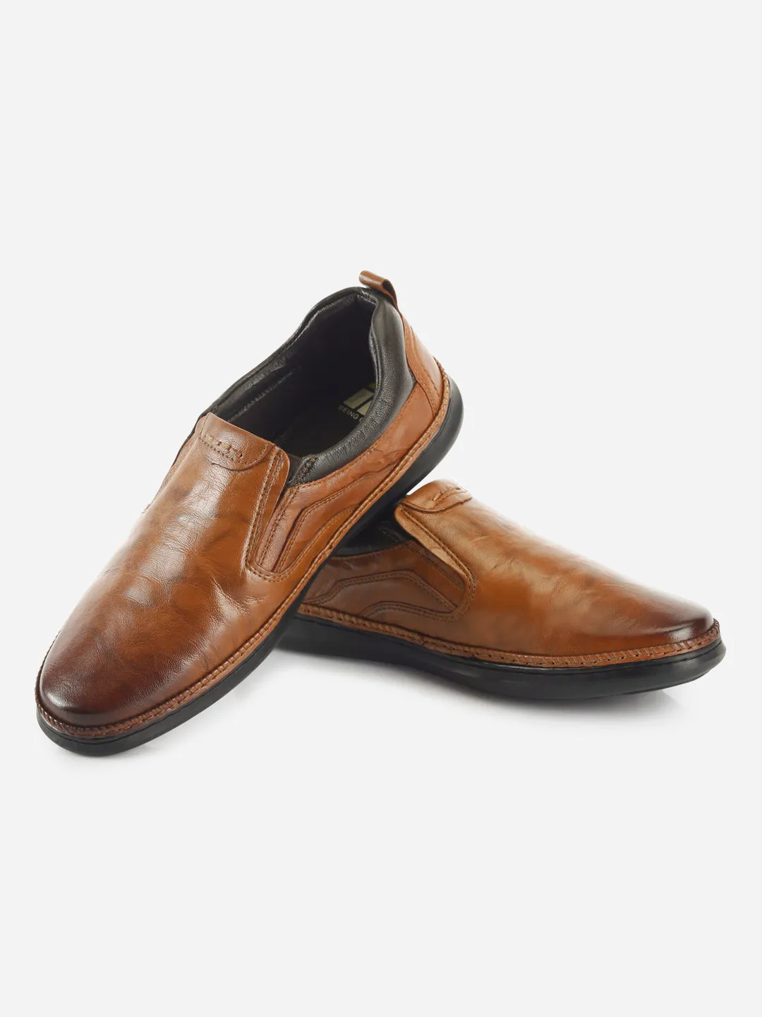 Men's Tan Dual Tone Comfort Slip On (ID1113)