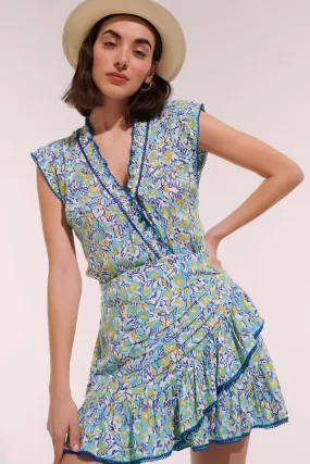 Mini Dress Estelle - Turquoise Graffiti Mini Dress Estelle - Turquoise Graffiti