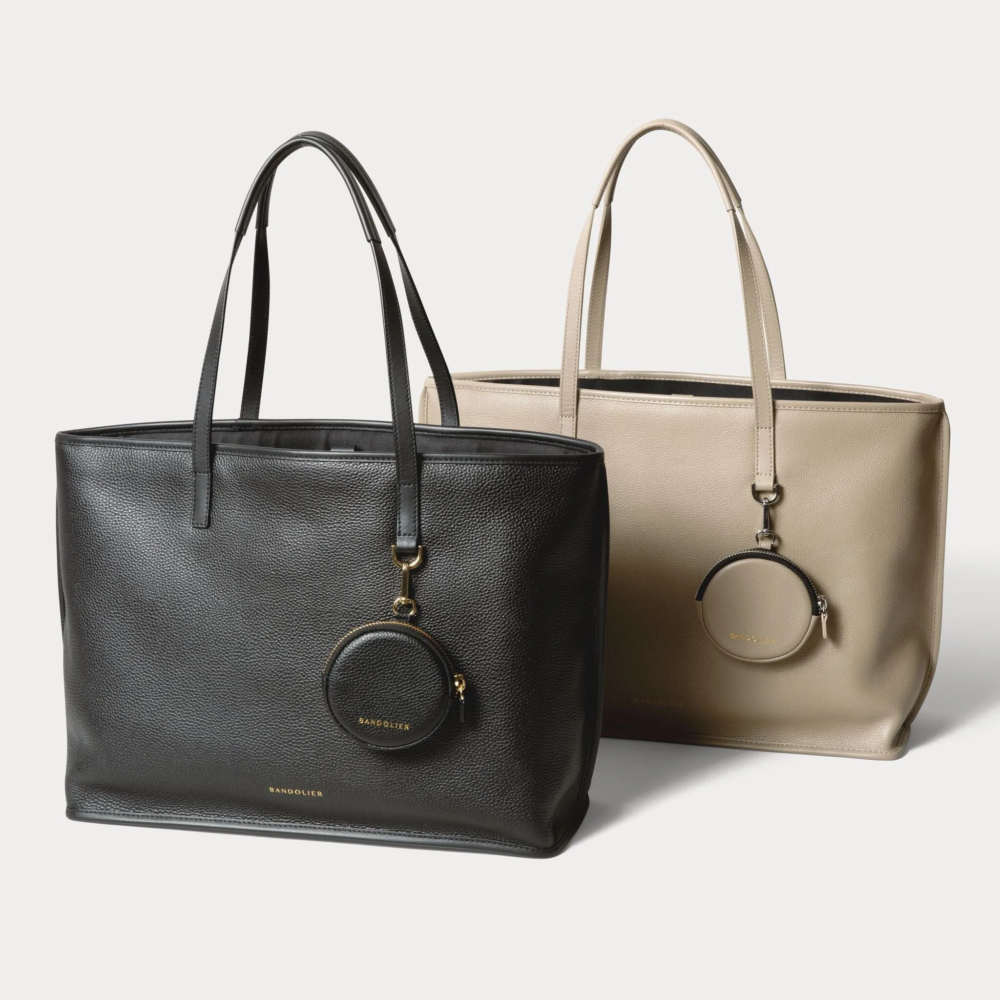 Mini Round Pouch - Greige/Silver