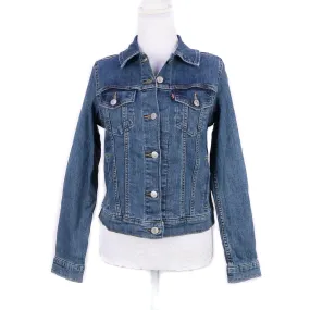 MK22504 - Embroidered Denim Jacket Dark Wash Blue - Not Hooded MK22504 - Embroidered Denim Jacket Dark Wash Blue - Not Hooded