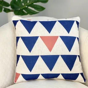 Modern Geo Blue and Pink Pillow Modern Geo Blue and Pink Pillow