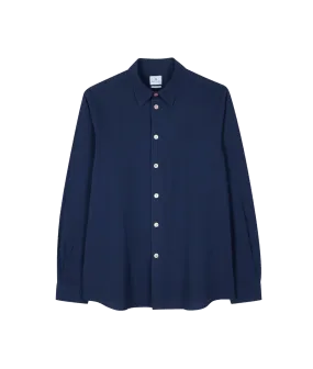 Navy Stretch-Cotton Seersucker Shirt - Navy Navy Stretch-Cotton Seersucker Shirt - Navy