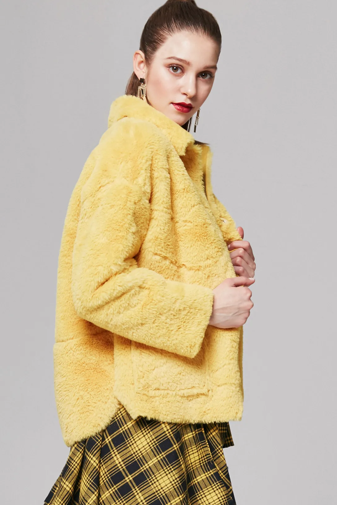 Nicole Cropped Faux Fur Jacket