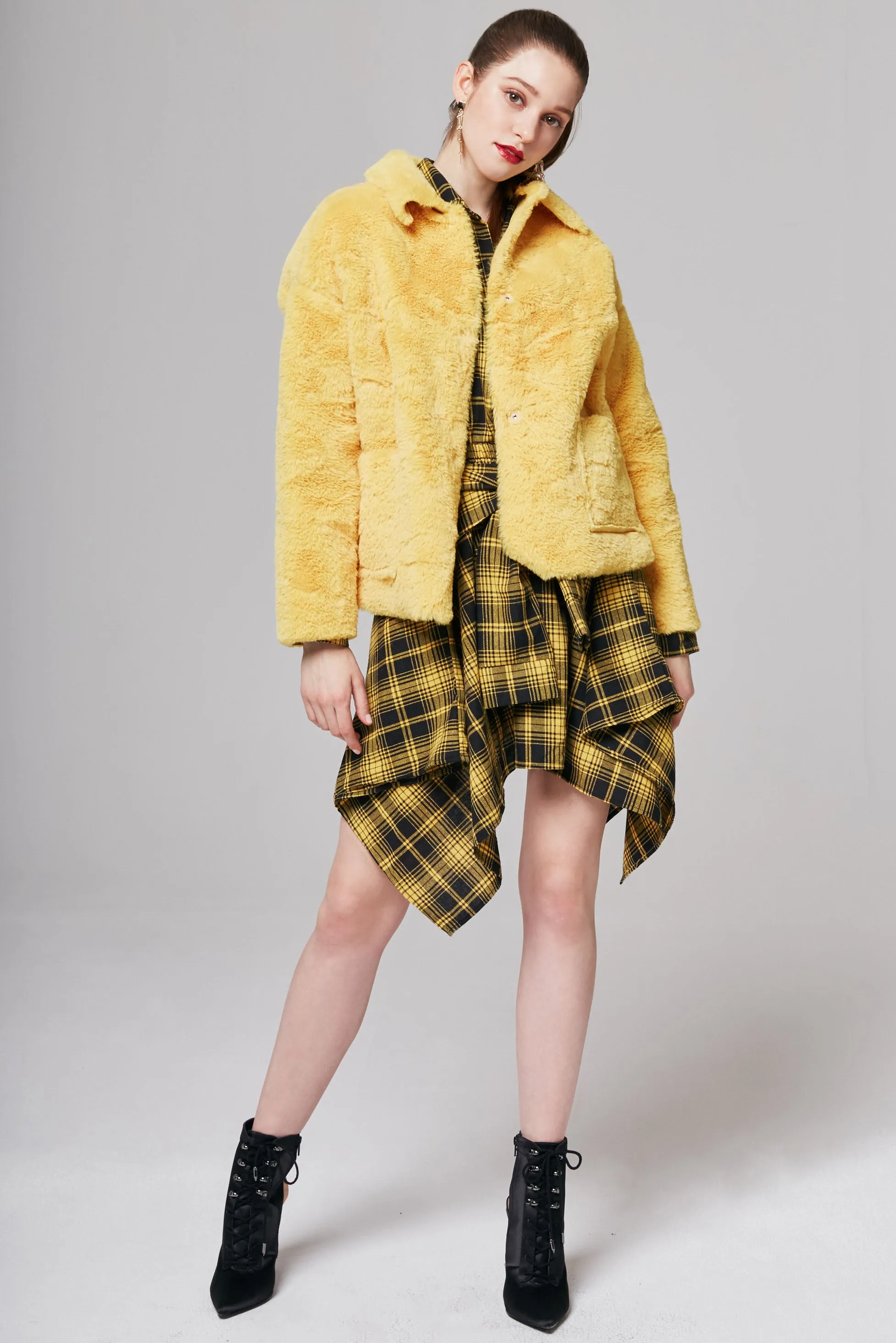 Nicole Cropped Faux Fur Jacket