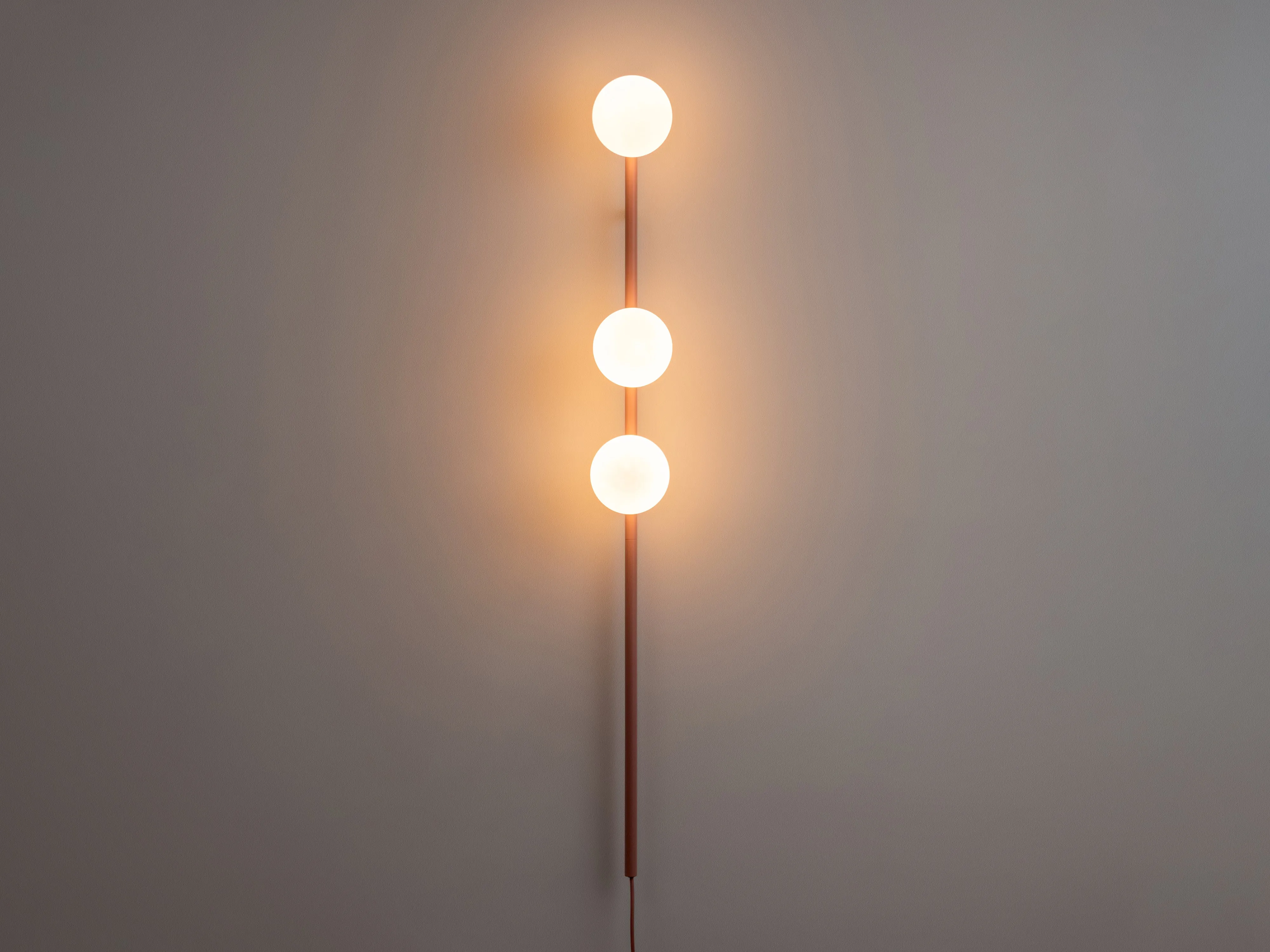 Pink bar opal ball wall light