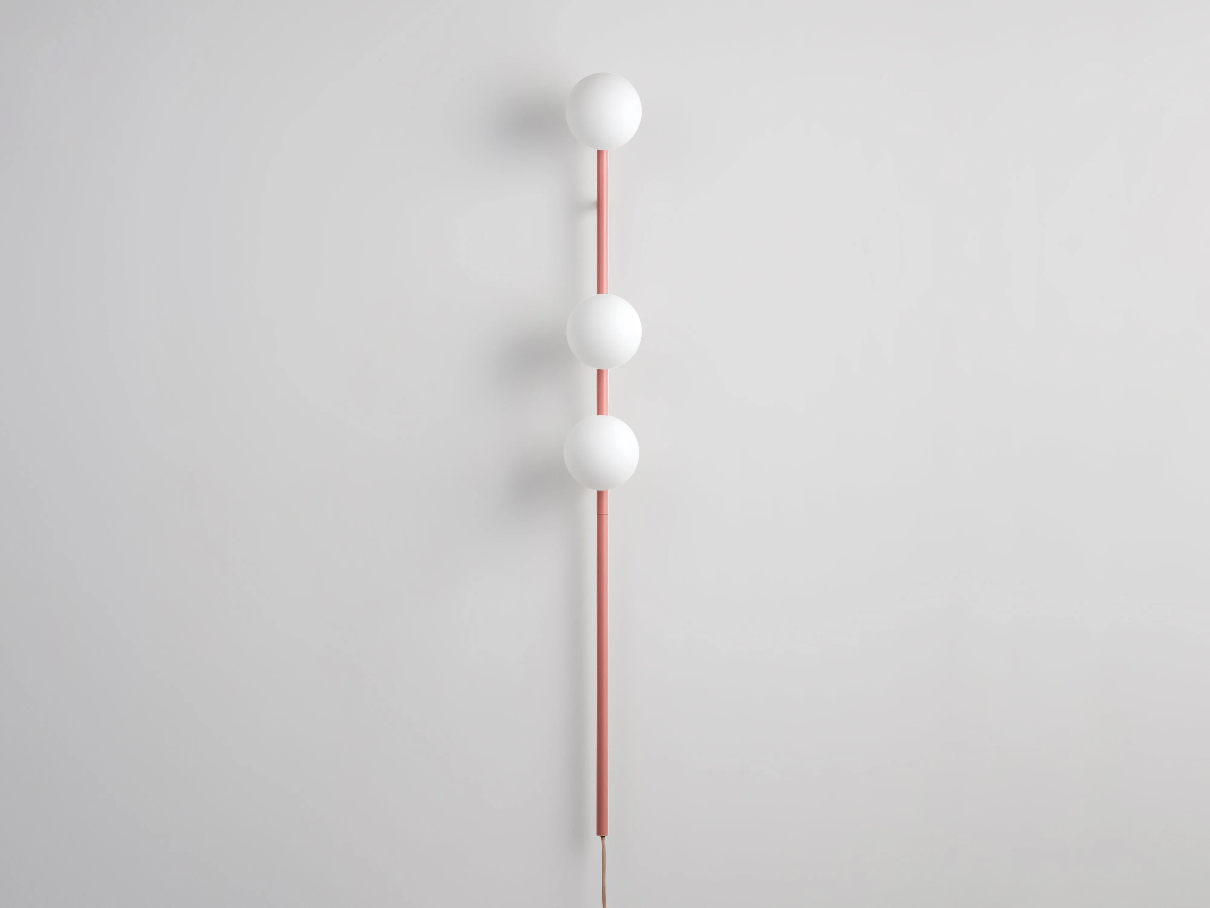 Pink bar opal ball wall light