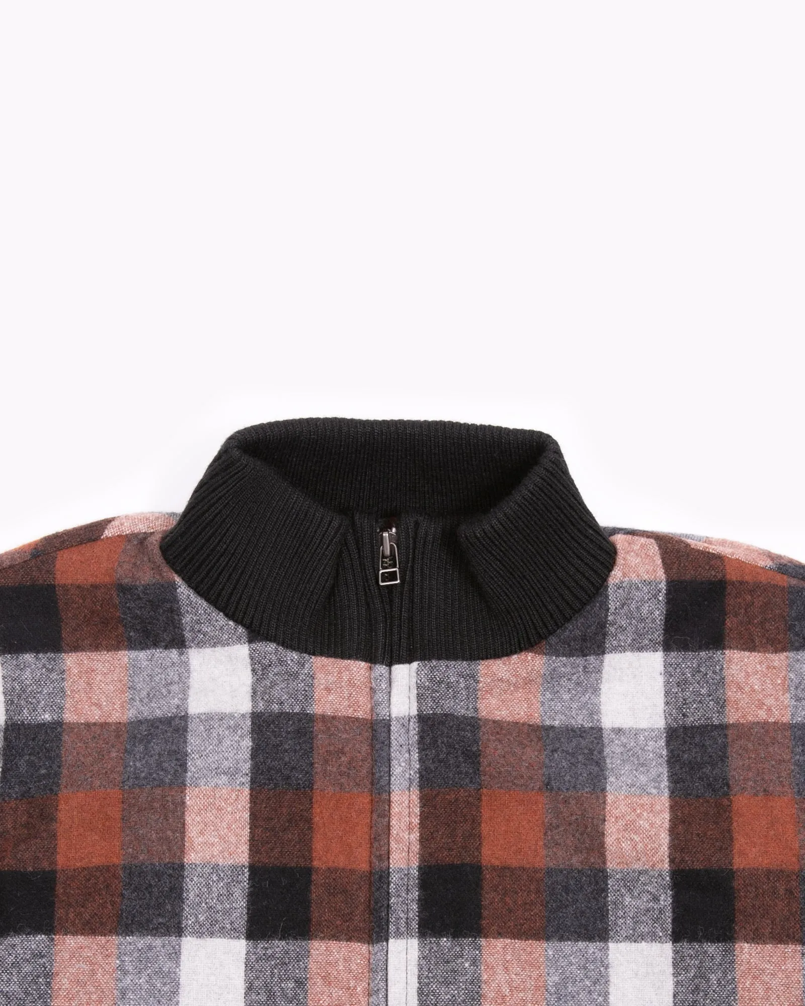 Plaid Wool Jacket - Orange Plaid