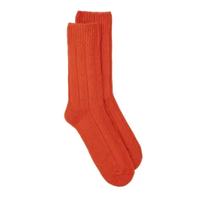 Plain Recycled Wool Ankle Sock - Orange Plain Recycled Wool Ankle Sock - Orange
