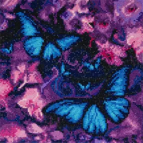 "Blue Violet Butterflies " Framed Crystal Art Kit 30x30cm "Blue Violet Butterflies " Framed Crystal Art Kit 30x30cm