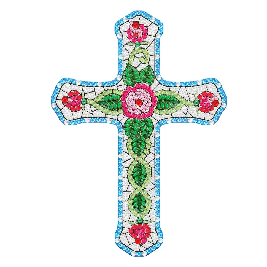 "Cross" Crystal Art Wooden Hanging Decoration