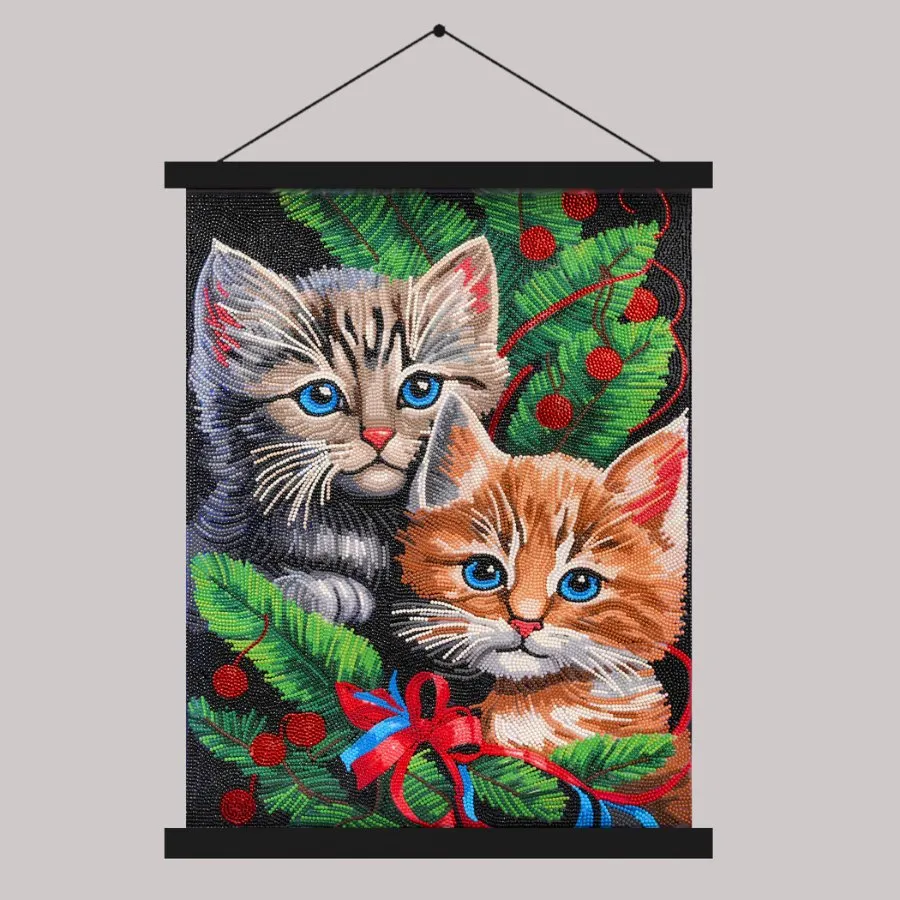 "Cute Cats" Crystal Art Scroll Kit 40x50cm