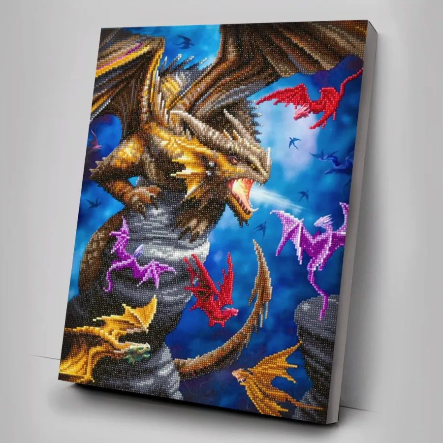 "Dragon Clan" by Anne Stokes Crystal Art Kit 40x50cm