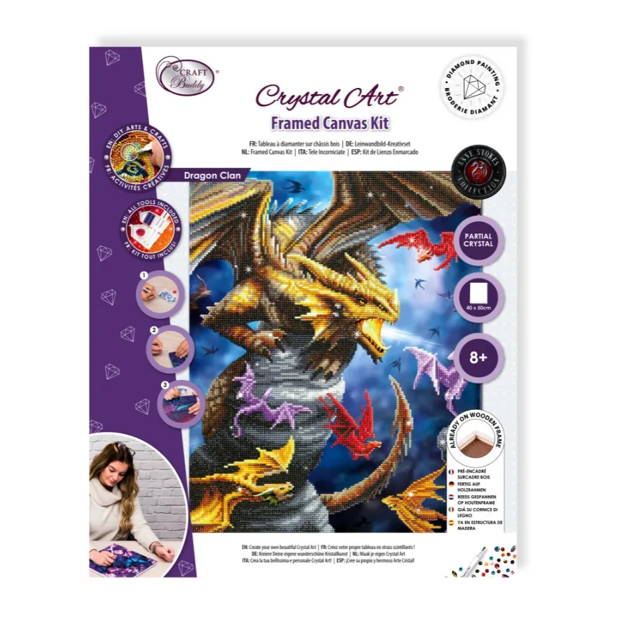 "Dragon Clan" by Anne Stokes Crystal Art Kit 40x50cm