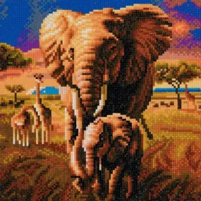 "Elephant of Savannah" Framed Crystal Art Kit 30x30cm "Elephant of Savannah" Framed Crystal Art Kit 30x30cm