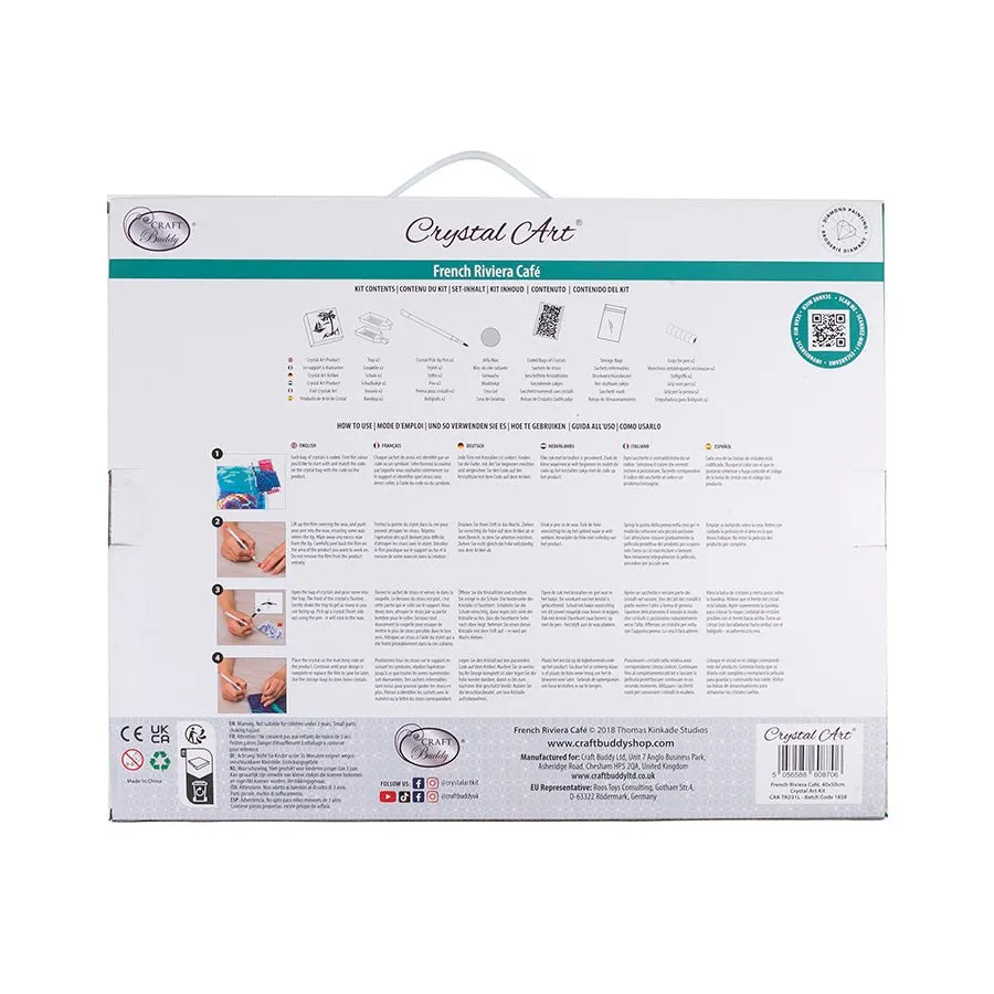 "French Riviera Café" by Thomas Kinkade Crystal Art Kit 40x50cm