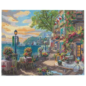 "French Riviera Café" by Thomas Kinkade Crystal Art Kit 40x50cm "French Riviera Café" by Thomas Kinkade Crystal Art Kit 40x50cm