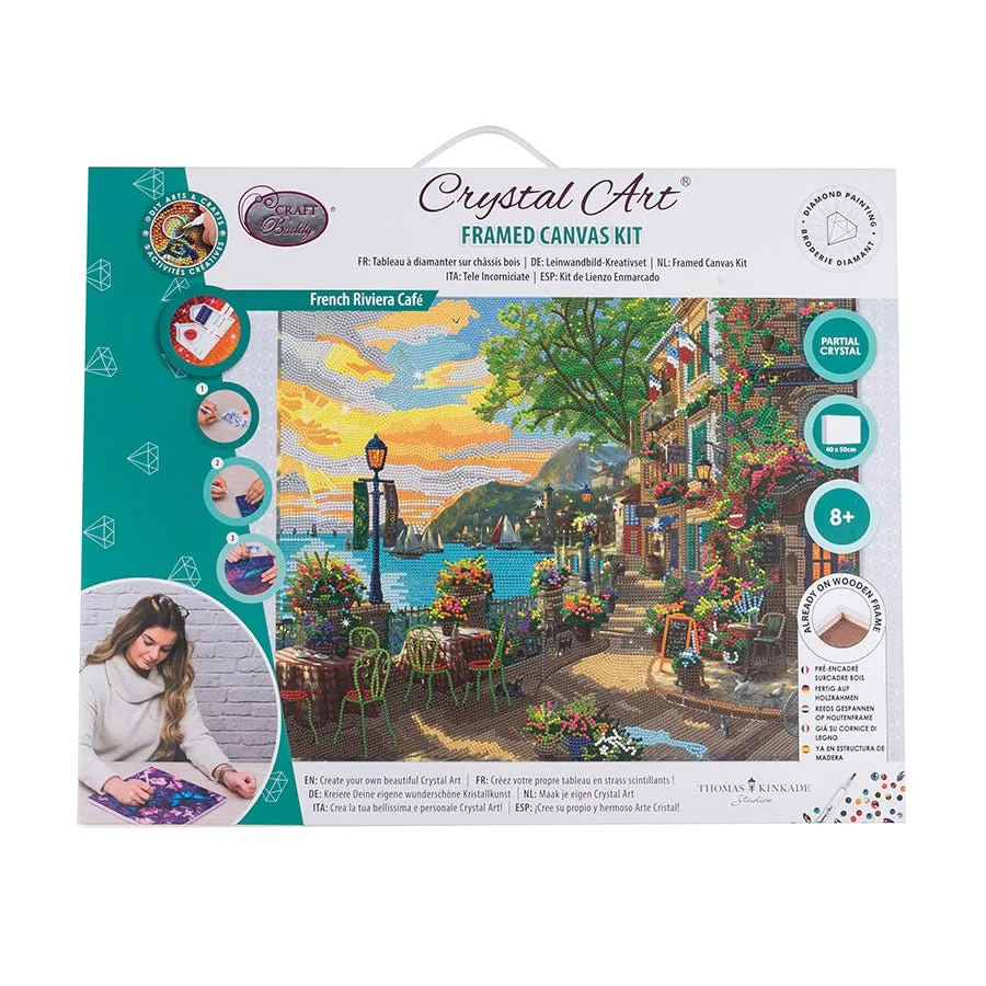 "French Riviera Café" by Thomas Kinkade Crystal Art Kit 40x50cm