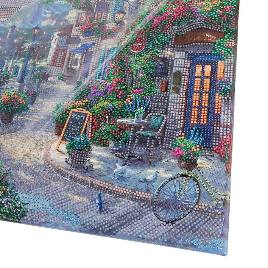 "French Riviera Café" by Thomas Kinkade Crystal Art Kit 40x50cm