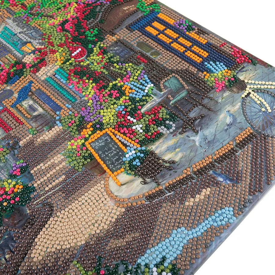 "French Riviera Café" by Thomas Kinkade Crystal Art Kit 40x50cm